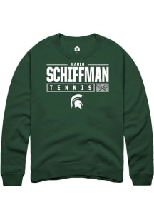 Marlo Schiffman Rally Mens Green Michigan State Spartans NIL Stacked Box Crew Sweatshirt