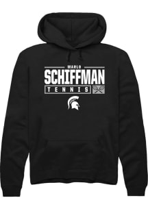 Marlo Schiffman Rally Mens Black Michigan State Spartans NIL Stacked Box Hooded Sweatshirt