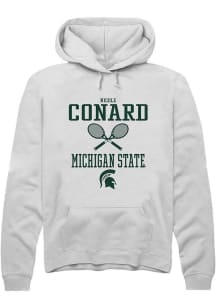 Nicole Conard Rally Mens White Michigan State Spartans NIL Sport Icon Hooded Sweatshirt