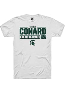 Nicole Conard White Michigan State Spartans NIL Stacked Box Short Sleeve T Shirt