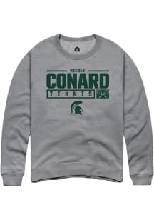 Nicole Conard Rally Mens Graphite Michigan State Spartans NIL Stacked Box Crew Sweatshirt