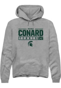 Nicole Conard Rally Mens Graphite Michigan State Spartans NIL Stacked Box Hooded Sweatshirt