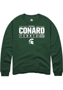 Nicole Conard Rally Mens Green Michigan State Spartans NIL Stacked Box Crew Sweatshirt