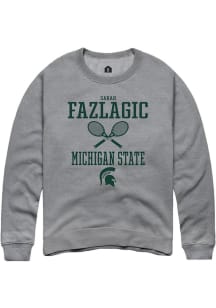 Sarah Fazlagic Rally Mens Graphite Michigan State Spartans NIL Sport Icon Crew Sweatshirt