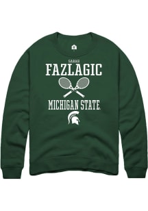 Sarah Fazlagic Rally Mens Green Michigan State Spartans NIL Sport Icon Crew Sweatshirt