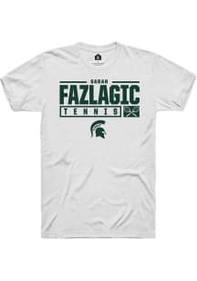 Sarah Fazlagic White Michigan State Spartans NIL Stacked Box Short Sleeve T Shirt