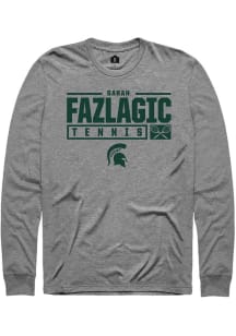 Sarah Fazlagic Rally Mens Graphite Michigan State Spartans NIL Stacked Box Tee