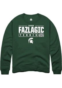 Sarah Fazlagic Rally Mens Green Michigan State Spartans NIL Stacked Box Crew Sweatshirt