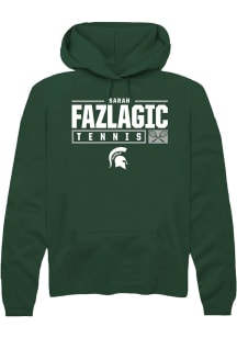 Sarah Fazlagic Rally Mens Green Michigan State Spartans NIL Stacked Box Hooded Sweatshirt