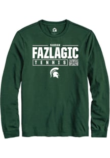 Sarah Fazlagic Rally Mens Green Michigan State Spartans NIL Stacked Box Tee