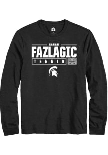 Sarah Fazlagic Rally Mens Black Michigan State Spartans NIL Stacked Box Tee