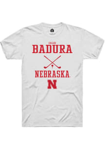 Caleb Badura White Nebraska Cornhuskers NIL Sport Icon Short Sleeve T Shirt