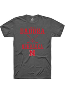 Caleb Badura Dark Grey Nebraska Cornhuskers NIL Sport Icon Short Sleeve T Shirt