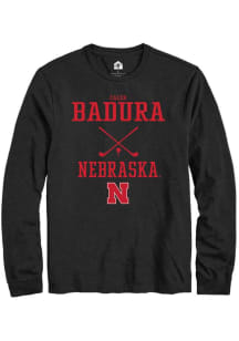 Caleb Badura Rally Mens Black Nebraska Cornhuskers NIL Sport Icon Tee