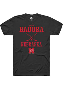 Caleb Badura Black Nebraska Cornhuskers NIL Sport Icon Short Sleeve T Shirt