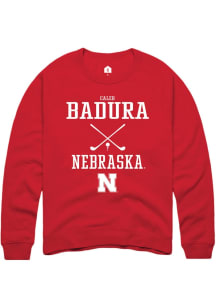 Caleb Badura Rally Mens Red Nebraska Cornhuskers NIL Sport Icon Crew Sweatshirt