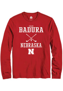 Caleb Badura Rally Mens Red Nebraska Cornhuskers NIL Sport Icon Tee