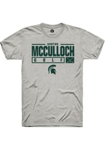 Ashton McCulloch Ash Michigan State Spartans NIL Stacked Box Short Sleeve T Shirt