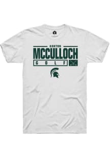 Ashton McCulloch White Michigan State Spartans NIL Stacked Box Short Sleeve T Shirt