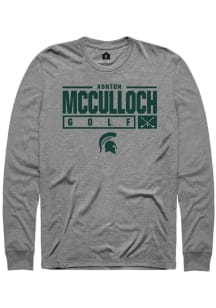 Ashton McCulloch Rally Mens Graphite Michigan State Spartans NIL Stacked Box Tee