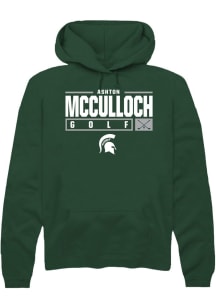 Ashton McCulloch Rally Mens Green Michigan State Spartans NIL Stacked Box Hooded Sweatshirt