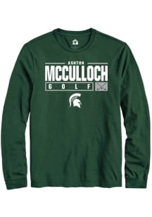 Ashton McCulloch Rally Mens Green Michigan State Spartans NIL Stacked Box Tee