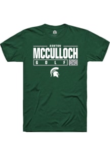 Ashton McCulloch Green Michigan State Spartans NIL Stacked Box Short Sleeve T Shirt