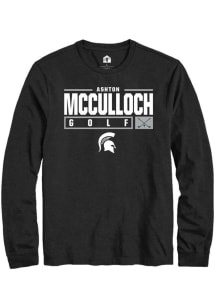 Ashton McCulloch Rally Mens Black Michigan State Spartans NIL Stacked Box Tee