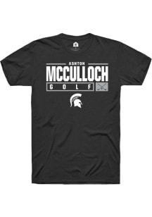 Ashton McCulloch Black Michigan State Spartans NIL Stacked Box Short Sleeve T Shirt