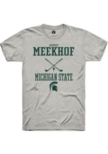 August Meekhof Ash Michigan State Spartans NIL Sport Icon Short Sleeve T Shirt