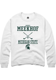 August Meekhof Rally Mens White Michigan State Spartans NIL Sport Icon Crew Sweatshirt