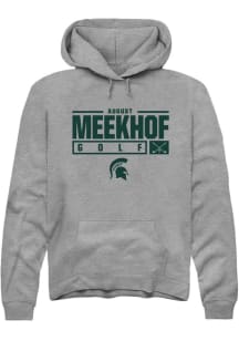 August Meekhof Rally Mens Graphite Michigan State Spartans NIL Stacked Box Hooded Sweatshirt