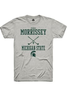 Pierce Morrissey Ash Michigan State Spartans NIL Sport Icon Short Sleeve T Shirt