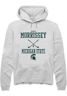 Pierce Morrissey Rally Mens White Michigan State Spartans NIL Sport Icon Hooded Sweatshirt