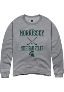 Pierce Morrissey Rally Mens Graphite Michigan State Spartans NIL Sport Icon Crew Sweatshirt