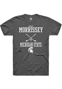 Pierce Morrissey Dark Grey Michigan State Spartans NIL Sport Icon Short Sleeve T Shirt