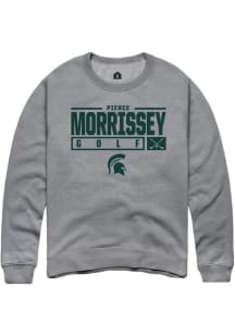 Pierce Morrissey Rally Mens Graphite Michigan State Spartans NIL Stacked Box Crew Sweatshirt