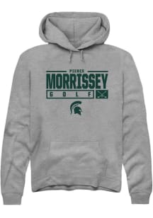 Pierce Morrissey Rally Mens Graphite Michigan State Spartans NIL Stacked Box Hooded Sweatshirt