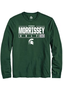 Pierce Morrissey Rally Mens Green Michigan State Spartans NIL Stacked Box Tee