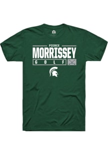 Pierce Morrissey Green Michigan State Spartans NIL Stacked Box Short Sleeve T Shirt