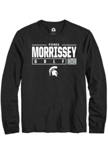 Pierce Morrissey Rally Mens Black Michigan State Spartans NIL Stacked Box Tee