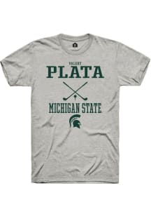 Valery Plata Ash Michigan State Spartans NIL Sport Icon Short Sleeve T Shirt