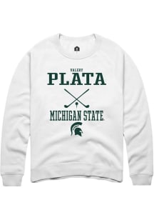 Valery Plata Rally Mens White Michigan State Spartans NIL Sport Icon Crew Sweatshirt