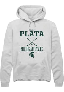 Valery Plata Rally Mens White Michigan State Spartans NIL Sport Icon Hooded Sweatshirt