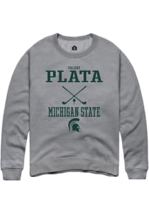 Valery Plata Rally Mens Graphite Michigan State Spartans NIL Sport Icon Crew Sweatshirt