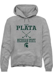 Valery Plata Rally Mens Graphite Michigan State Spartans NIL Sport Icon Hooded Sweatshirt