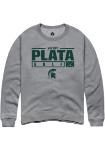 Valery Plata Rally Mens Graphite Michigan State Spartans NIL Stacked Box Crew Sweatshirt