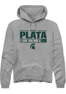 Valery Plata Rally Mens Graphite Michigan State Spartans NIL Stacked Box Hooded Sweatshirt