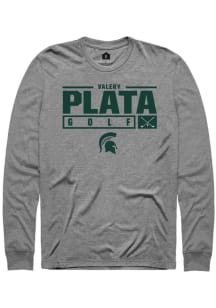 Valery Plata Rally Mens Graphite Michigan State Spartans NIL Stacked Box Tee