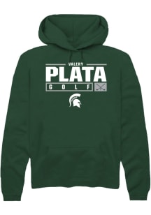 Valery Plata Rally Mens Green Michigan State Spartans NIL Stacked Box Hooded Sweatshirt